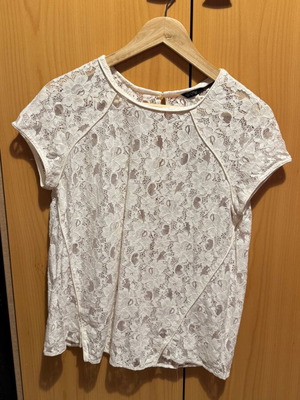 Zara lace blouse beige cream women's large like new