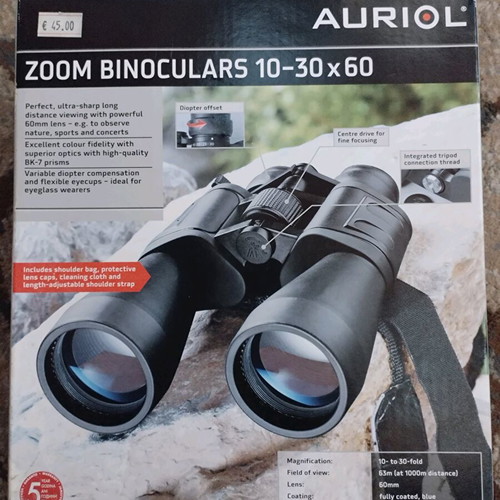 Auriol binoculars 10-30x60 new in box