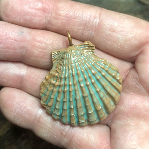 Handmade clay shell pendant necklace new