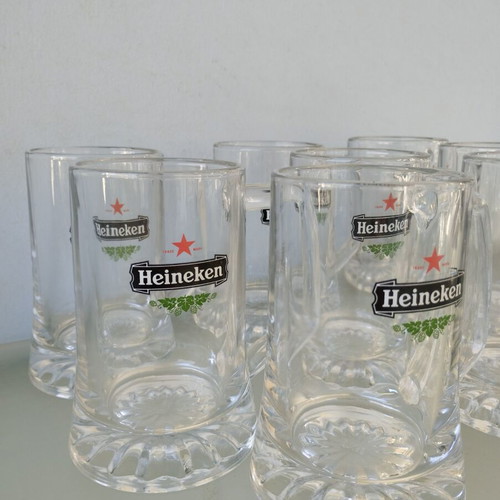 Σετ 8 συλλεκτικά ποτήρια Heineken mugs σαν καινούργιο, made in Italy