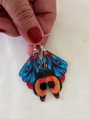Butterfly Wing Earrings new, colorful plexiglass and stainless steel