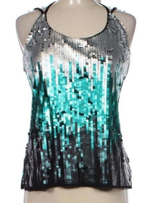 Sleeveless blouse with sequins new, size large