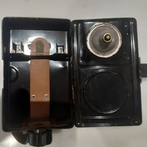 Artas soldier flashlight used, 1950s black with red and green filter