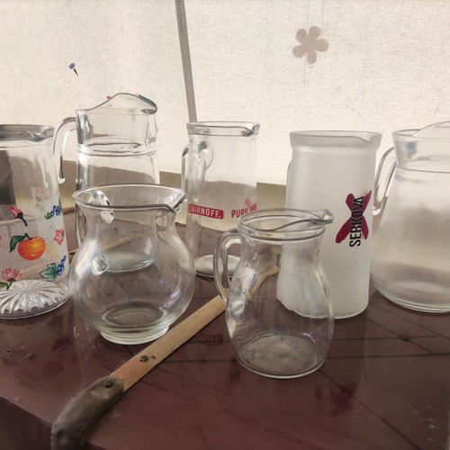 Carafes used, set of 6, beautiful and practical