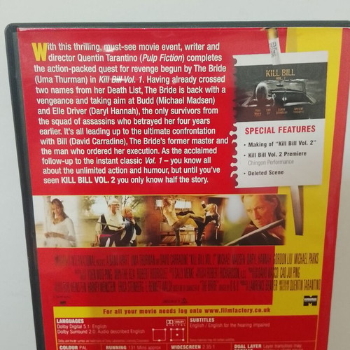 Kill Bill Volume 2 DVD used, English subtitles