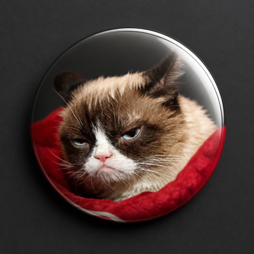 Large cat pin badge 58mm