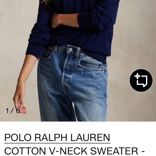 Polo Ralph Lauren Slim Fit V-Neck Sweater Navy Blue like new