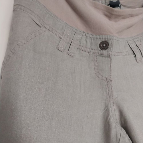 Linen maternity pants H&M size L like new, beige
