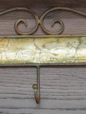 Metal Crackle Wall Hook 5-Hook 41x20 cm new