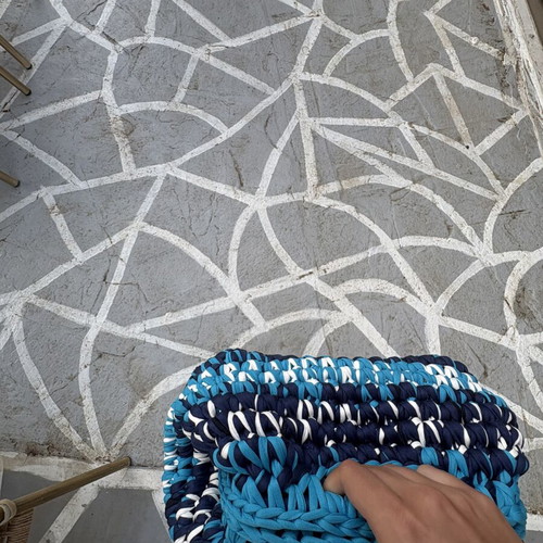 Crochet Clutch Bag handmade, new, white and blue
