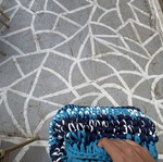 Crochet Clutch Bag handmade, new, white and blue