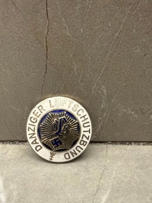 Danziger Luftschutzbund DLB WWII enamel badge