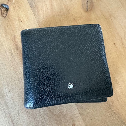 Montblanc leather wallet 12cc with coin case like new, black