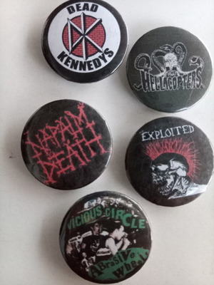 Punk hardcore pin badges set