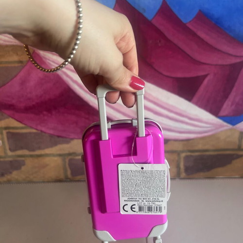 Fuchsia Kids Suitcase Pencil Case and Jewelry Organizer Miniature
