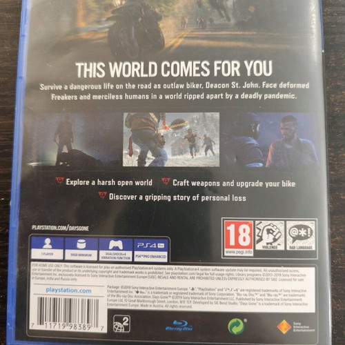Days Gone PS4 game like new with Greek subtitles