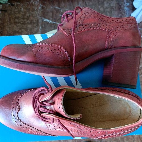 Lavoragione Artigiano moccasins high heels like new, red, size 40