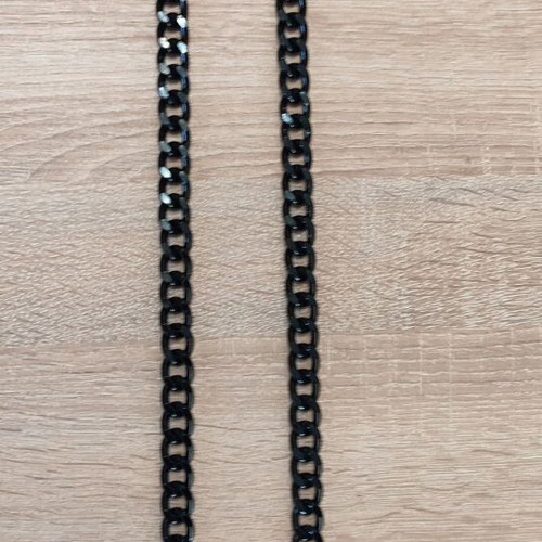 Metal chain Large 13x18.5mm black new, sold by the meter
