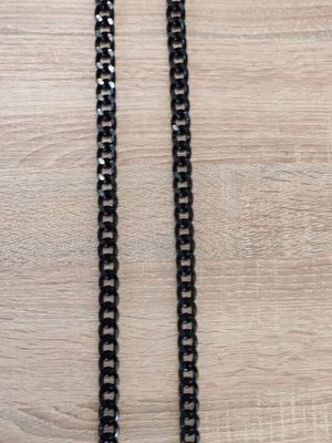 Metal chain Large 13x18.5mm black new, sold by the meter