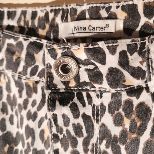 Nina Carter Leopard Print Skinny Fit Pants size S like new