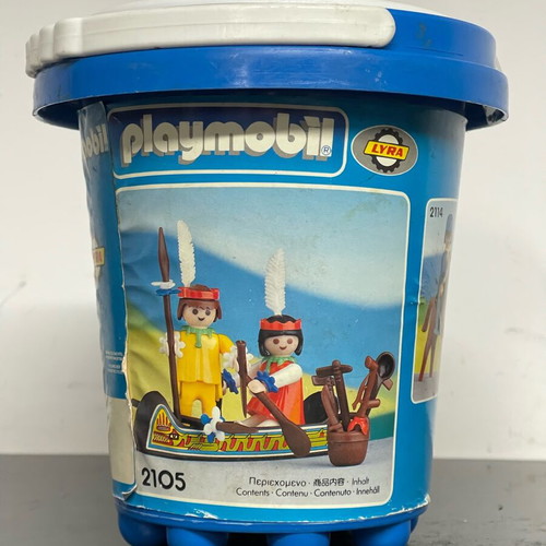 Playmobil Lyra 2105 Indian Couple With Canoe new in sealed bucket