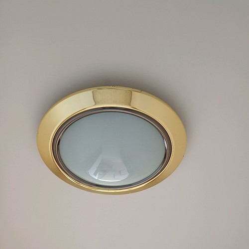 Ceiling light like new, round chrome applique 30 cm