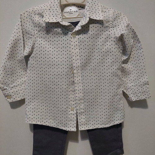 Hashtag baby set 12 months new, shirt and pants with suspenders