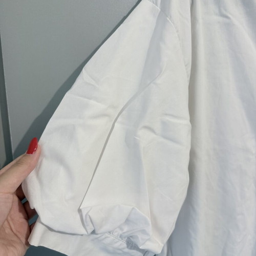 White Pink Woman shirt with balloon sleeves like new, size M