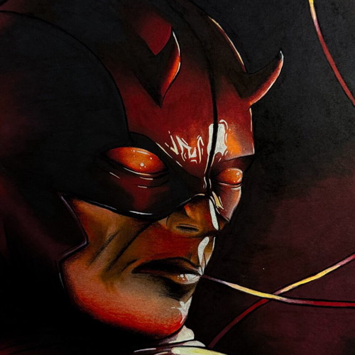 Daredevil original handmade painting A4