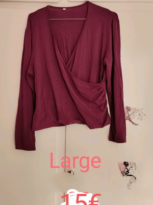 Women's red blouse size large like new