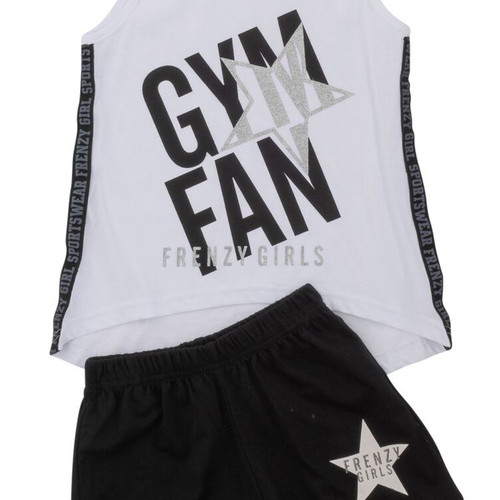 Frenzy Sport for Kids sleeveless top and shorts set size 14, new