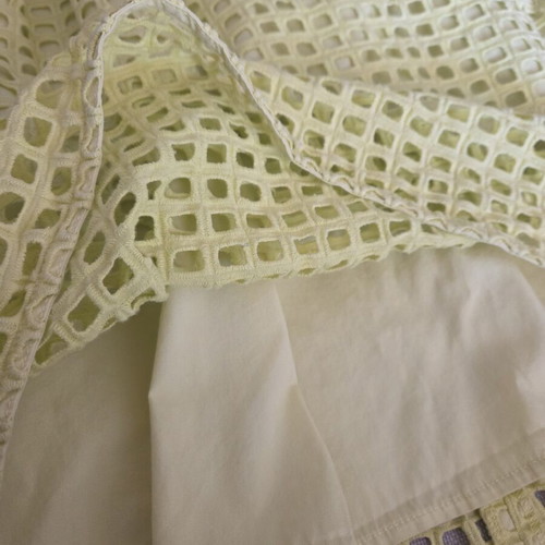 Ann Taylor LOFT Neon Yellow Citron Geo Eyelet A-Line Skirt new, XS
