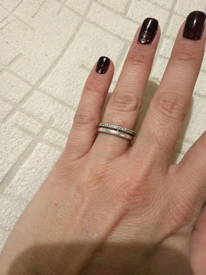 Δαχτυλίδι ασημένιο μεταχειρισμένο, σαν δύο βεράκια