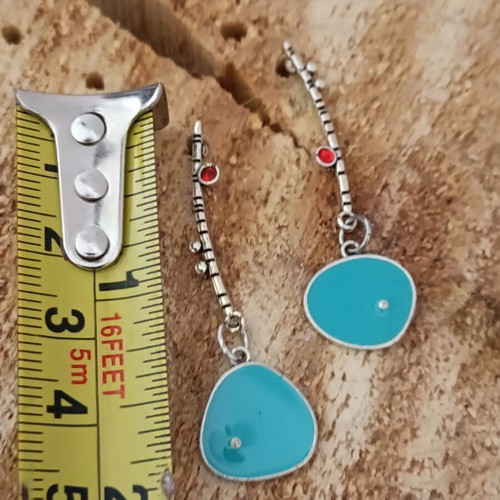 Handmade enamel drop earrings metal new