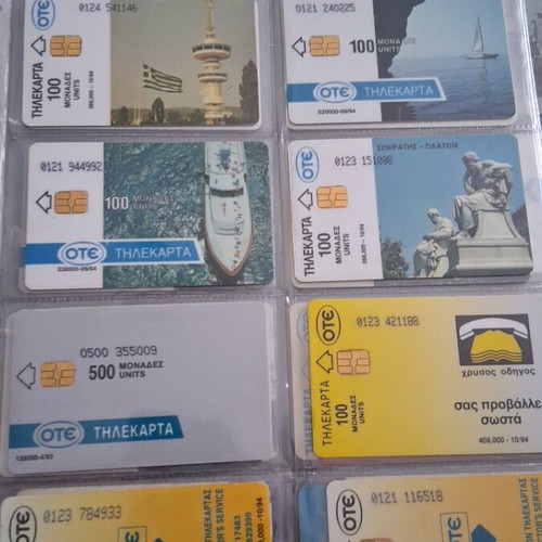 Rare phone cards used, pack of 40, 1993-1995