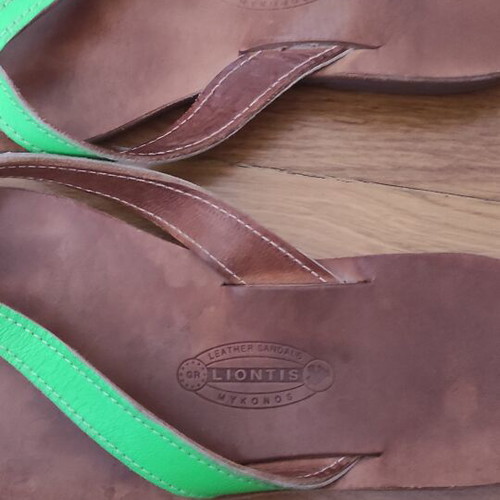 Liontis handmade leather sandals size 35 used, colorful set