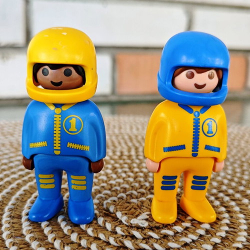 Vintage Playmobil 1.2.3 Racing Driver Figures like new (1990)