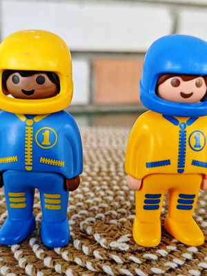 Vintage Playmobil 1.2.3 Racing Driver Figures like new (1990)