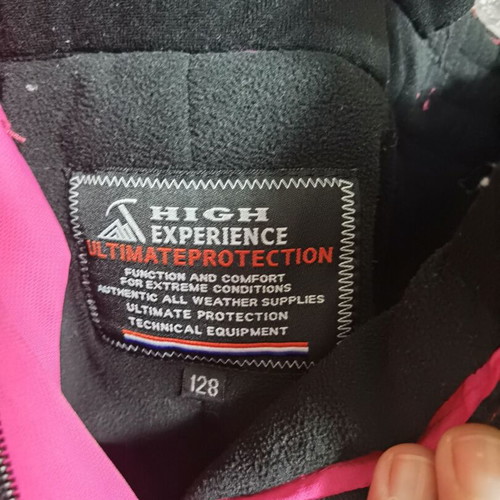 High Experience children's ski pants, size 128, bright cyclamen