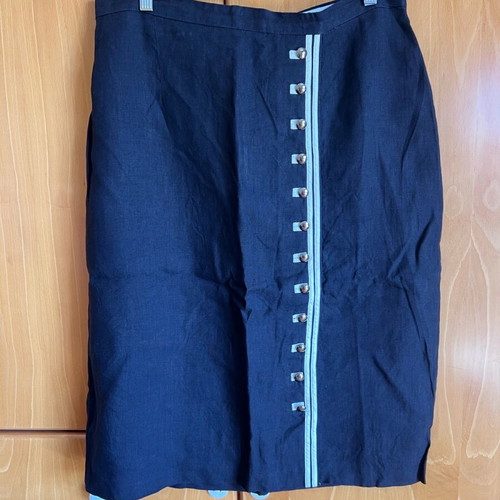 MAKIS TSELIOS wonderful linen set, black with white stripe and special buttons, for 30€