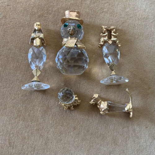 Small Swarovski collection with gold-plated decoration 5 pieces used