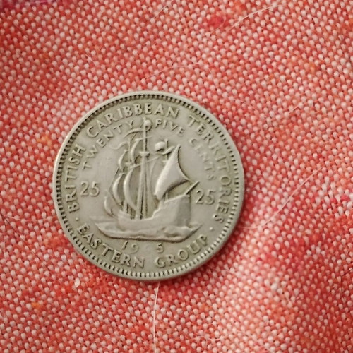 25 Cents British Caribbean Coin 1965 used