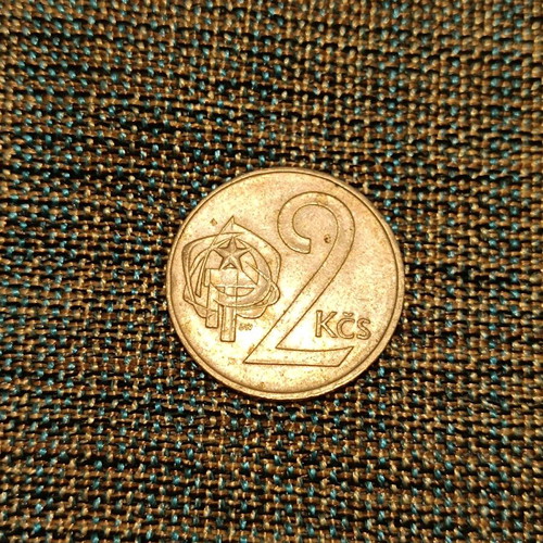 Czechoslovakia 2 Koruny Coin used
