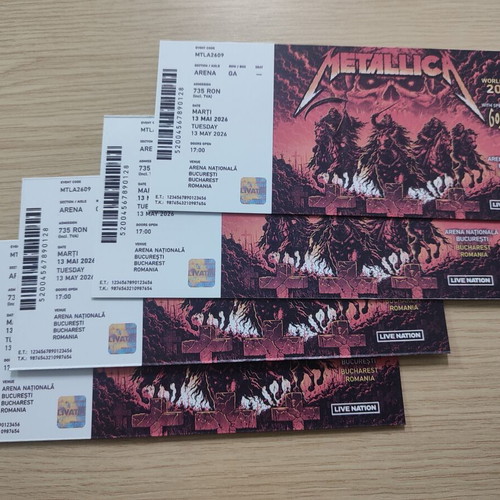 Metallica Unofficial HardCopy Ticket Romania like new