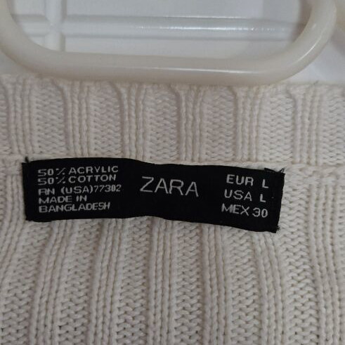 Zara women's long knitted cardigan like new, white, size L