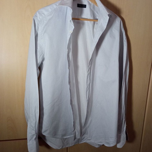 Zara men's striped shirt XL white and blue like new