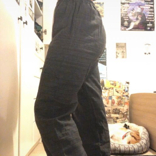Hippie Boho pants like new, one size, black and gray