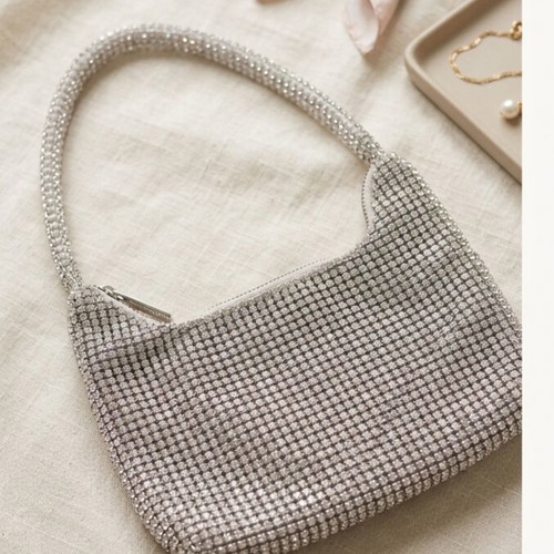 Silver Bag with Rhinestones