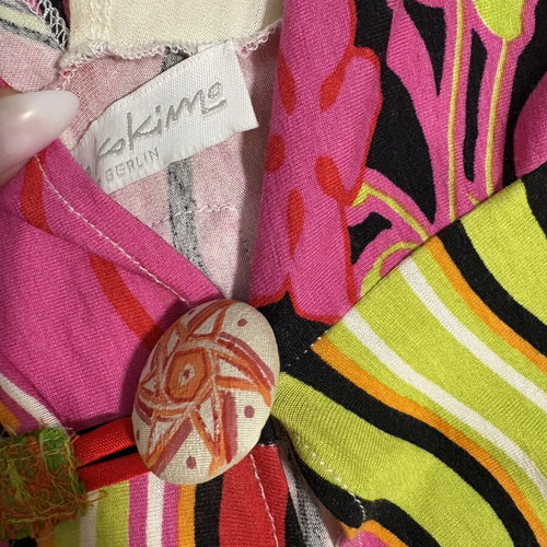 Long kimono dress by Greek designer, new, multicolor