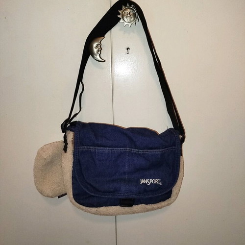 Jansport denim crossbody bag like new, blue